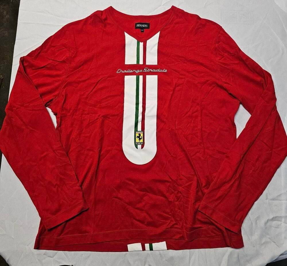 Ferrari Challenge Stradale Long Sleeve Graphic T-Shirt Red Men's XXL
